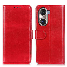 Leather Case Stands Flip Cover Holder M07L for Huawei Honor 60 5G Red