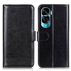 Leather Case Stands Flip Cover Holder M07L for Huawei Honor 90 Lite 5G Black