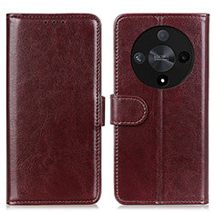 Leather Case Stands Flip Cover Holder M07L for Huawei Honor Magic6 Lite 5G Brown