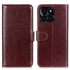 Leather Case Stands Flip Cover Holder M07L for Huawei Honor X6a Brown