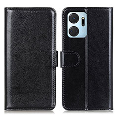 Leather Case Stands Flip Cover Holder M07L for Huawei Honor X7a Black