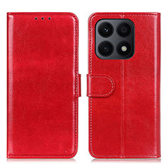 Leather Case Stands Flip Cover Holder M07L for Huawei Honor X8a 4G Red