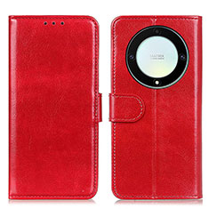 Leather Case Stands Flip Cover Holder M07L for Huawei Honor X9a 5G Red