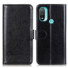 Leather Case Stands Flip Cover Holder M07L for Motorola Moto E30 Black