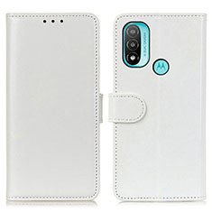 Leather Case Stands Flip Cover Holder M07L for Motorola Moto E30 White