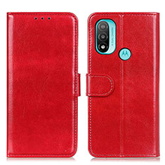 Leather Case Stands Flip Cover Holder M07L for Motorola Moto E40 Red