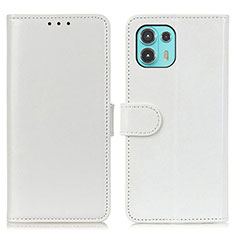 Leather Case Stands Flip Cover Holder M07L for Motorola Moto Edge 20 Lite 5G White