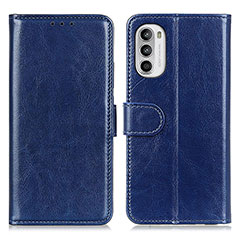 Leather Case Stands Flip Cover Holder M07L for Motorola Moto Edge (2022) 5G Blue