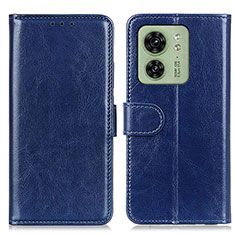 Leather Case Stands Flip Cover Holder M07L for Motorola Moto Edge (2023) 5G Blue