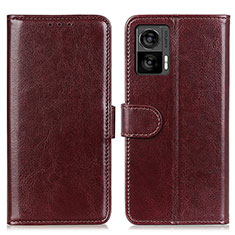 Leather Case Stands Flip Cover Holder M07L for Motorola Moto Edge 30 Lite 5G Brown