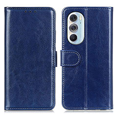 Leather Case Stands Flip Cover Holder M07L for Motorola Moto Edge 30 Pro 5G Blue