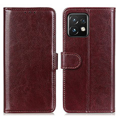 Leather Case Stands Flip Cover Holder M07L for Motorola Moto Edge 40 Pro 5G Brown