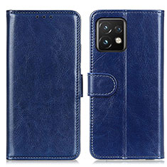 Leather Case Stands Flip Cover Holder M07L for Motorola Moto Edge Plus (2023) 5G Blue