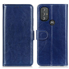 Leather Case Stands Flip Cover Holder M07L for Motorola Moto G Power (2022) Blue