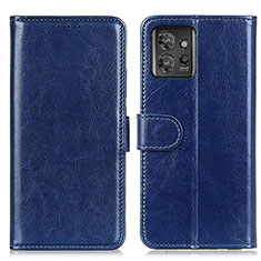 Leather Case Stands Flip Cover Holder M07L for Motorola ThinkPhone 5G Blue