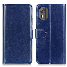 Leather Case Stands Flip Cover Holder M07L for Nokia C02 Blue