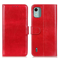 Leather Case Stands Flip Cover Holder M07L for Nokia C12 Pro Red