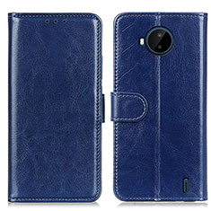 Leather Case Stands Flip Cover Holder M07L for Nokia C20 Plus Blue