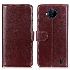 Leather Case Stands Flip Cover Holder M07L for Nokia C20 Plus Brown