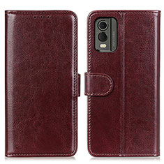 Leather Case Stands Flip Cover Holder M07L for Nokia C210 Brown