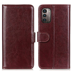 Leather Case Stands Flip Cover Holder M07L for Nokia G11 Brown