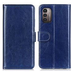 Leather Case Stands Flip Cover Holder M07L for Nokia G21 Blue