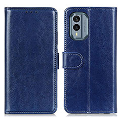 Leather Case Stands Flip Cover Holder M07L for Nokia X30 5G Blue