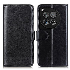 Leather Case Stands Flip Cover Holder M07L for OnePlus 12 5G Black