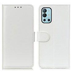 Leather Case Stands Flip Cover Holder M07L for OnePlus 9R 5G White