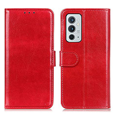 Leather Case Stands Flip Cover Holder M07L for OnePlus 9RT 5G Red