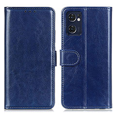 Leather Case Stands Flip Cover Holder M07L for OnePlus Nord CE 2 5G Blue