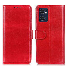 Leather Case Stands Flip Cover Holder M07L for OnePlus Nord CE 2 5G Red