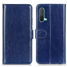 Leather Case Stands Flip Cover Holder M07L for OnePlus Nord CE 5G Blue