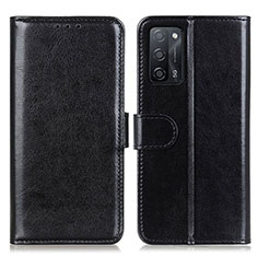 Leather Case Stands Flip Cover Holder M07L for Oppo A53s 5G Black