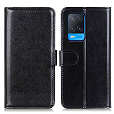 Leather Case Stands Flip Cover Holder M07L for Oppo A54 4G Black