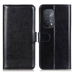 Leather Case Stands Flip Cover Holder M07L for Oppo A54 5G Black