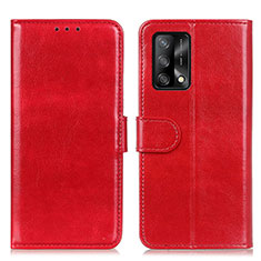 Leather Case Stands Flip Cover Holder M07L for Oppo A74 4G Red