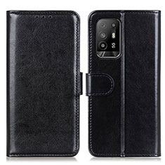 Leather Case Stands Flip Cover Holder M07L for Oppo A94 5G Black