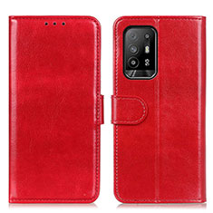 Leather Case Stands Flip Cover Holder M07L for Oppo A94 5G Red