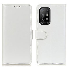 Leather Case Stands Flip Cover Holder M07L for Oppo A95 5G White