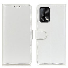 Leather Case Stands Flip Cover Holder M07L for Oppo F19 White