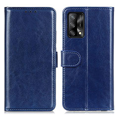 Leather Case Stands Flip Cover Holder M07L for Oppo F19s Blue