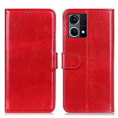 Leather Case Stands Flip Cover Holder M07L for Oppo F21 Pro 4G Red