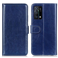 Leather Case Stands Flip Cover Holder M07L for Oppo K9 5G Blue