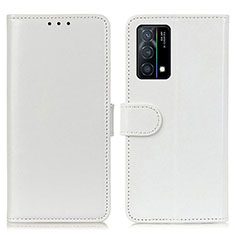 Leather Case Stands Flip Cover Holder M07L for Oppo K9 5G White