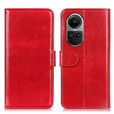 Leather Case Stands Flip Cover Holder M07L for Oppo Reno10 Pro 5G Red