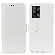 Leather Case Stands Flip Cover Holder M07L for Oppo Reno6 Lite White