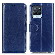 Leather Case Stands Flip Cover Holder M07L for Realme 8 4G Blue