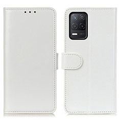 Leather Case Stands Flip Cover Holder M07L for Realme 8 5G White