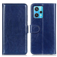 Leather Case Stands Flip Cover Holder M07L for Realme 9 5G Blue